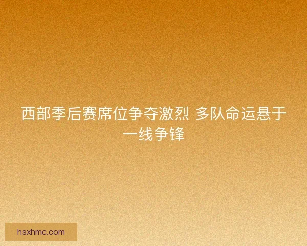 西部季后赛席位争夺激烈 多队命运悬于一线争锋