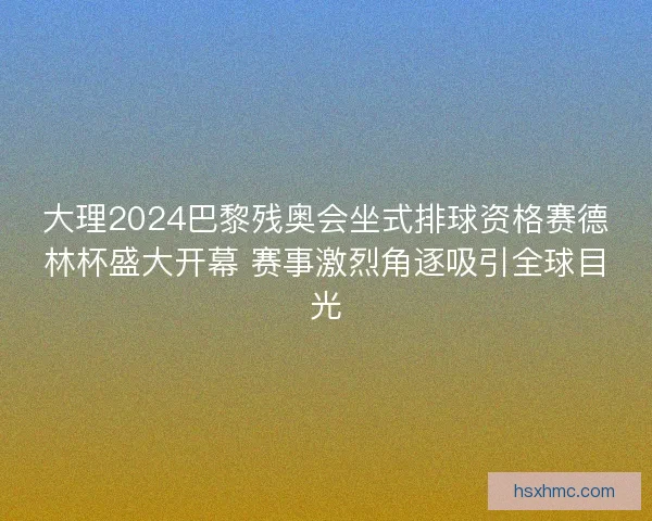 大理2024巴黎残奥会坐式排球资格赛德林杯盛大开幕 赛事激烈角逐吸引全球目光